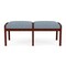 Lesro Lenox Wood 2 Seat Bench Wood Frame, Mahogany, RS Rain Song Upholstery LW2001 - alternate 1